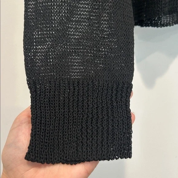 Dolls Kill Darker WAVS Black Long Sleeve Top open knit cowl neck top xl new - Picture 6 of 7